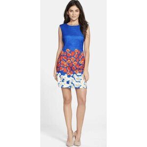 Plenty By Tracy Reese Jane Print Floral Sheath Dress Poppies Daisy Sz SP